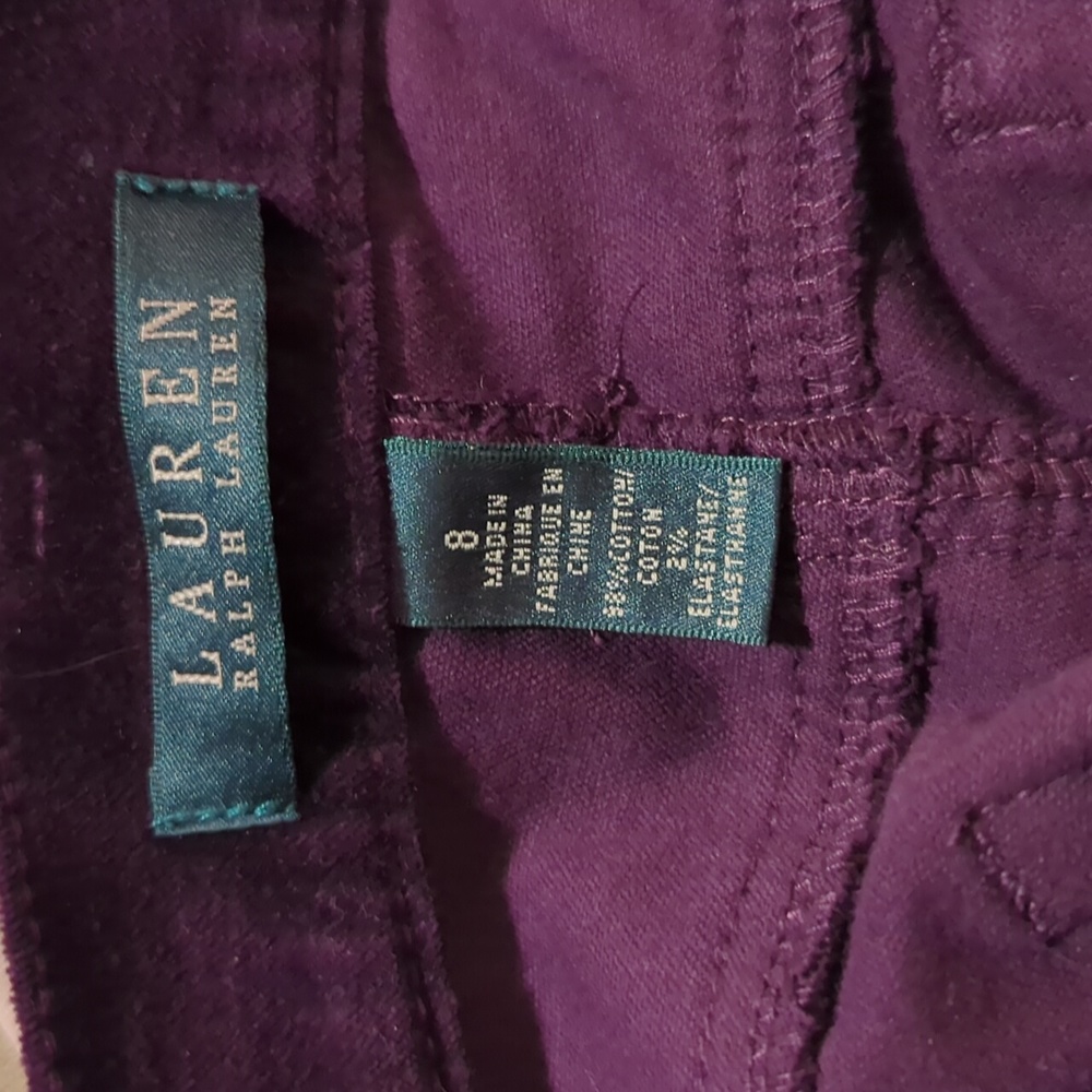 Lauren Ralph Lauren purple velvet pants(31x31) - Picture 5 of 5